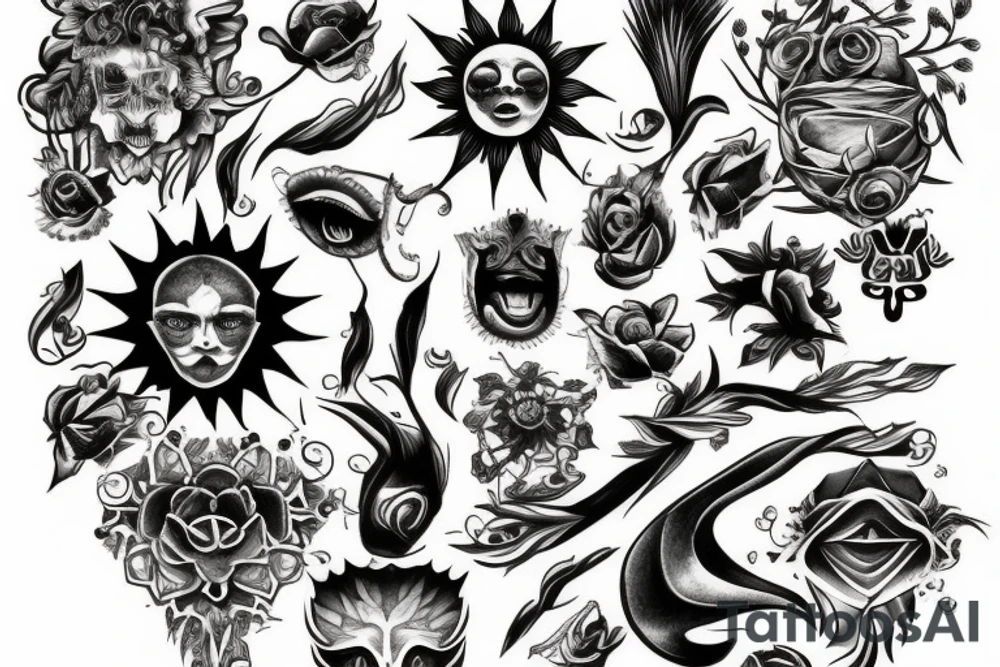the blazing sun tattoo idea