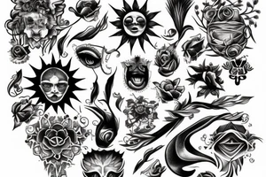 the blazing sun tattoo idea
