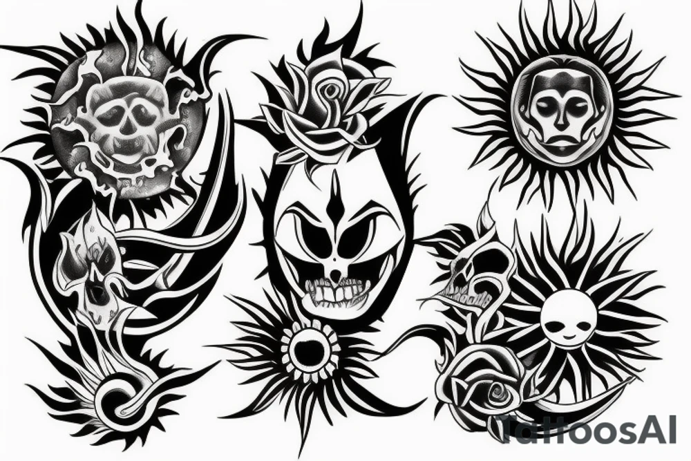 the blazing sun tattoo idea