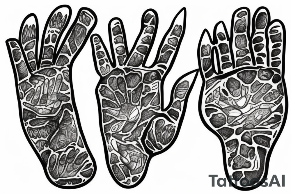 Bear paw, wolf paw and linx paw tattoo idea