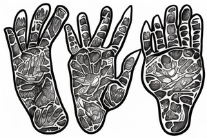 Bear paw, wolf paw and linx paw tattoo idea