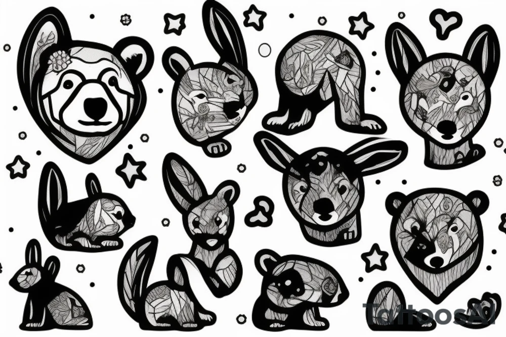 Polar bear with a rabbit tattoo idea