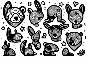 Polar bear with a rabbit tattoo idea