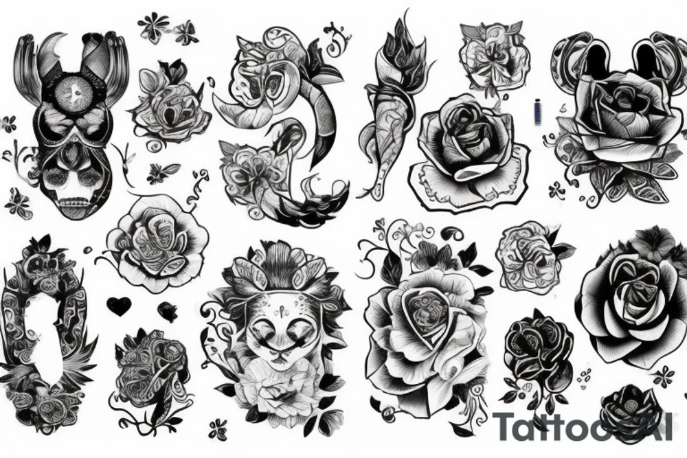 смерть любовь огонь клоун tattoo idea