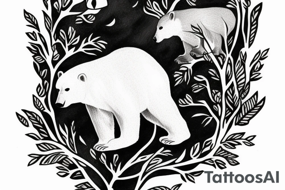 Polar bear with a rabbit tattoo idea