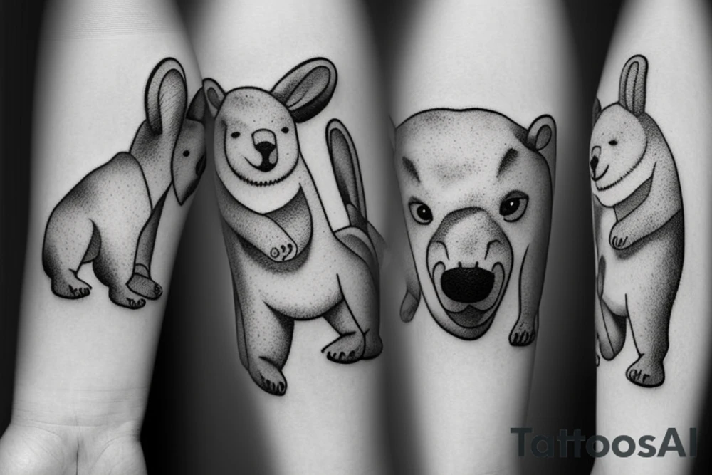 Polar bear with a rabbit tattoo idea