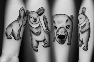Polar bear with a rabbit tattoo idea
