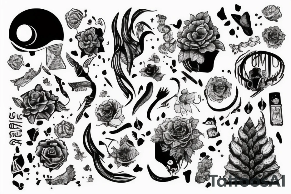 смерть любовь огонь клоун tattoo idea