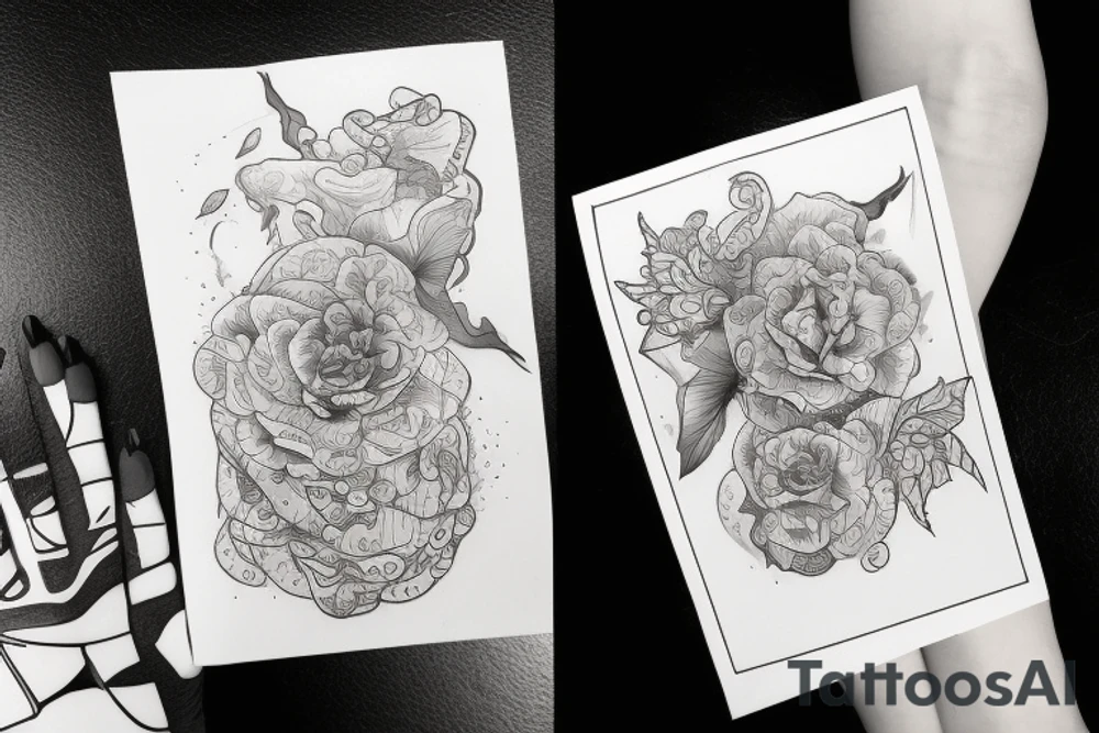 смерть любовь огонь клоун tattoo idea