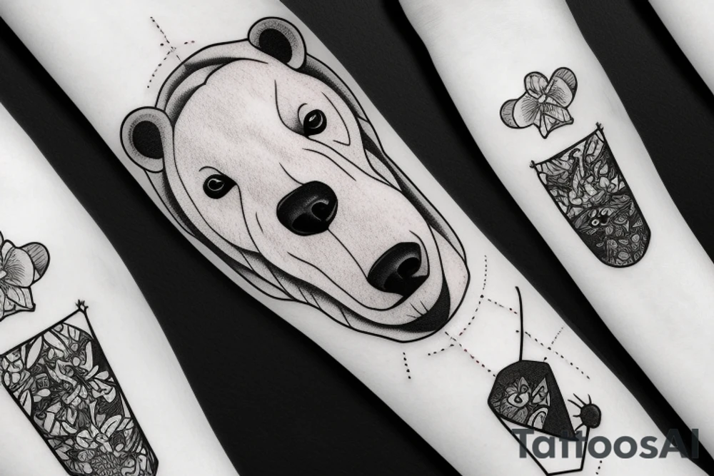 Polar bear with a rabbit tattoo idea
