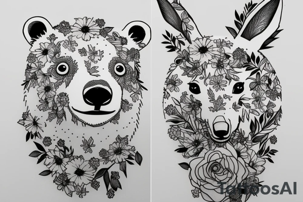 Polar bear with a rabbit tattoo idea