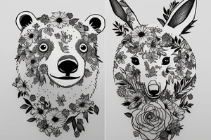 Polar bear with a rabbit tattoo idea