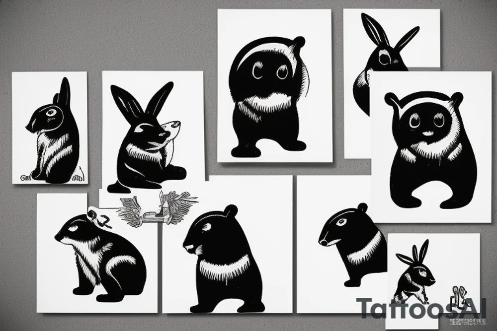 Polar bear and a rabbit tattoo idea