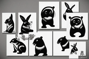 Polar bear and a rabbit tattoo idea