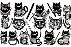cat samurai tattoo idea