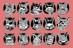 cat samurai tattoo idea