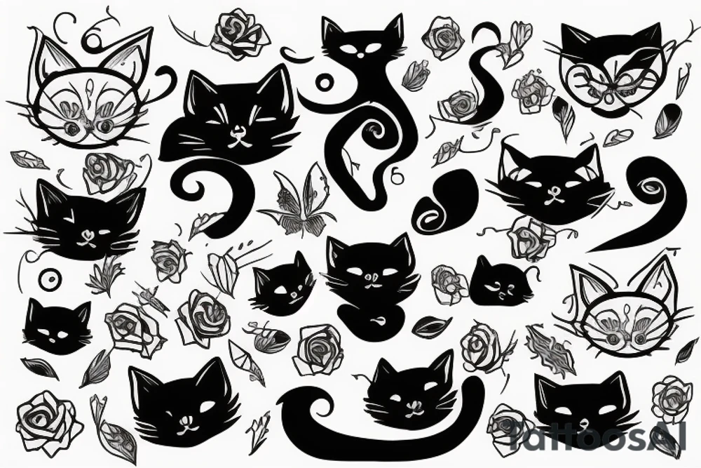 black cat tattoo idea