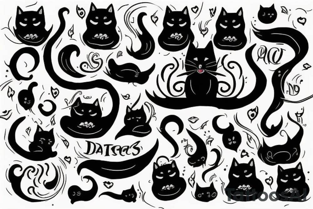 black cat tattoo idea