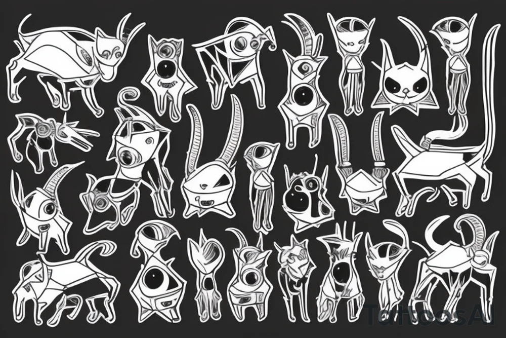 black cat
goat
crow
robot tattoo idea