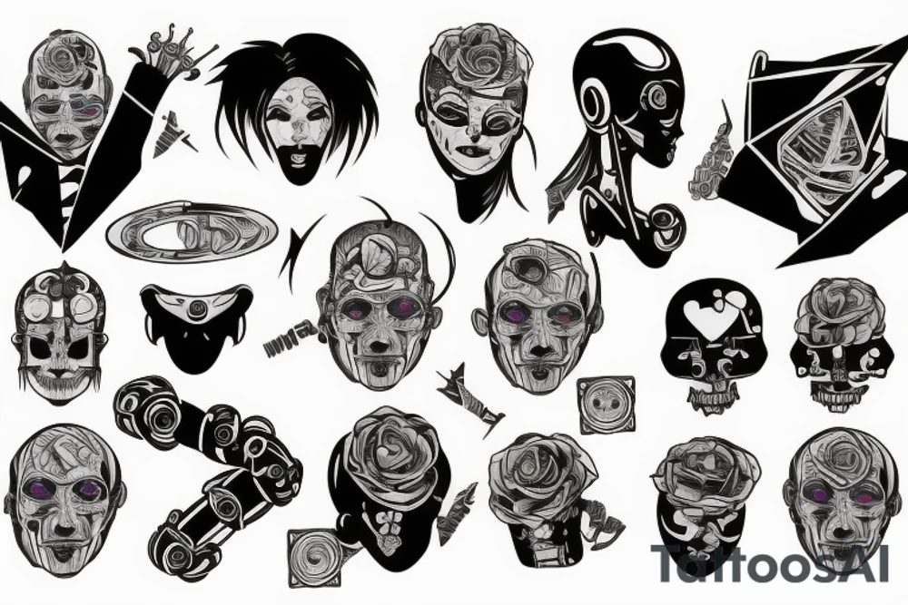 robotic goth tattoo idea