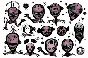 robotic goth alien tattoo idea