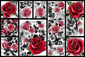 Red rose  intertwined with a Lilly of the valley tattoo idea