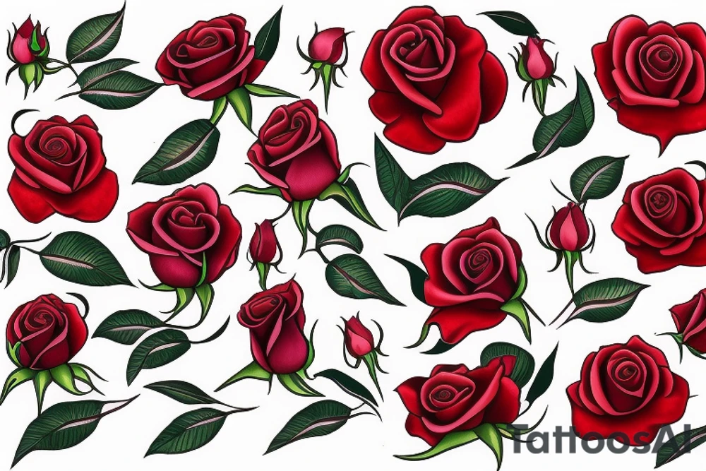 Red rose  intertwined with a Lilly of the valley tattoo idea