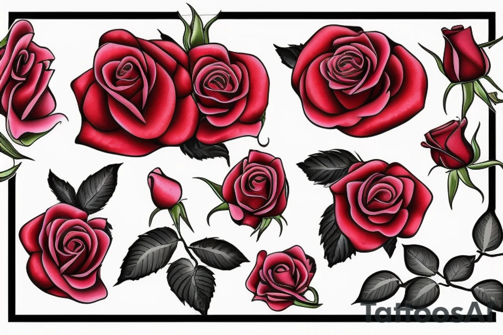 Red rose  intertwined with a Lilly of the valley tattoo idea