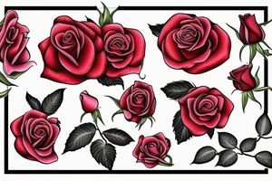 Red rose  intertwined with a Lilly of the valley tattoo idea