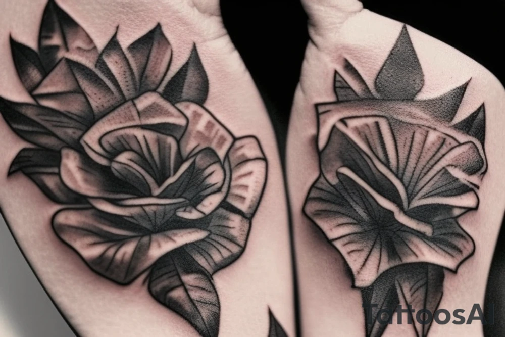 This is the picture of my hand tattoo.  I want you to make a tattoo design for me to complete my tattoo.file:///Users/Guest/Downloads/photo_6332122481686590653_y%20(1).jpg
I want that plan to be taken from the events of my life.  which includes the death of my love, the hardships I suffered, I was like a lone wolf and like a lion king. tattoo idea