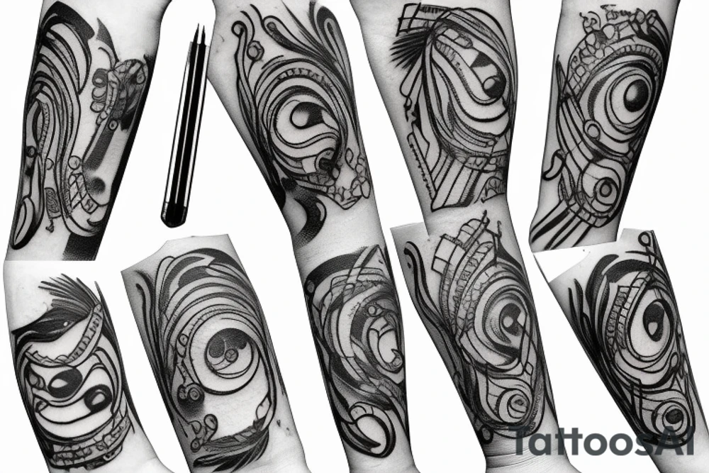 Braslet with pionies and  two black lines across arm tattoo idea