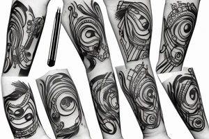 Braslet with pionies and  two black lines across arm tattoo idea