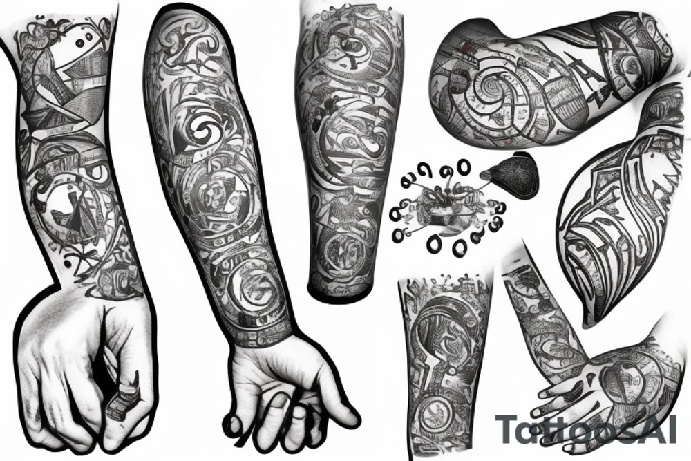 Braslet with pionies and  two black lines across arm tattoo idea