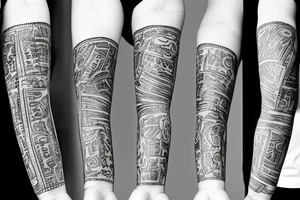 Braslet with pionies and  two black lines across arm tattoo idea