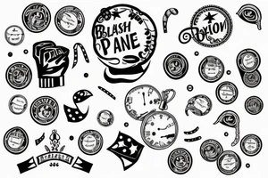 Braslet with pionies and  two black lines across arm tattoo idea