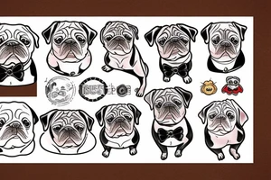 Pug with big smoky joint tattoo idea