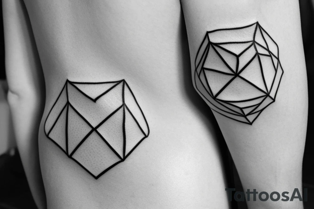 Fine line concept tattoos to fit around a existing geometric hexagonal tattoo tattoo idea