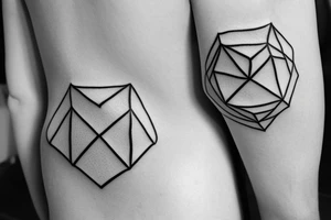 Fine line concept tattoos to fit around a existing geometric hexagonal tattoo tattoo idea