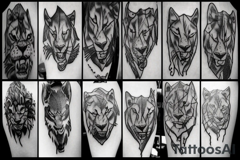 I want that designe to be taken from my life stories . which includes the death of my wife, the hardships I suffered, drugs, give up , reborn like demon ,I was like a lonely wolf and like a lion king. tattoo idea