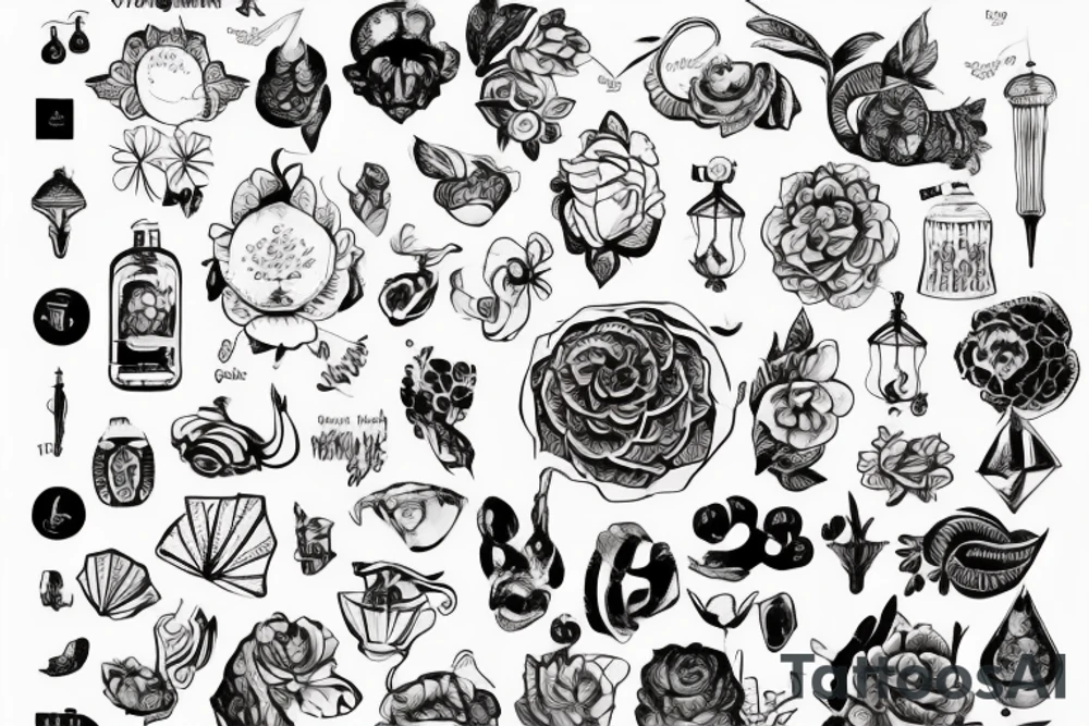 Чëрный ворон, чёрный кот и луна, расположить на предплечья tattoo idea