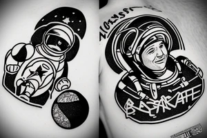 Cosmonaut basketball tattoo idea
