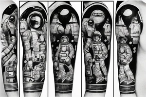 Cosmonaut basketball tattoo idea