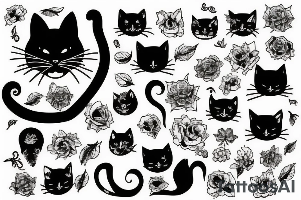 Black cat tattoo idea