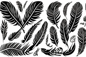 Feather and gladiator combination tattoo idea