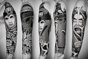Samurai holding sword tattoo idea