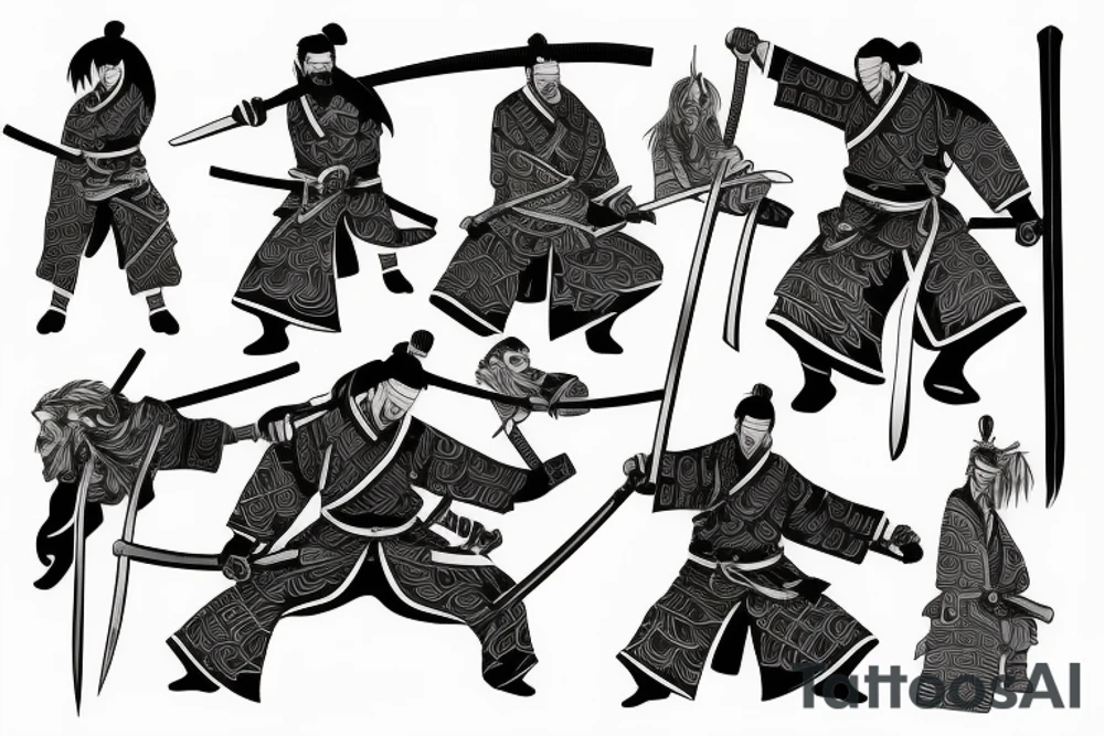 Samurai holding sword tattoo idea