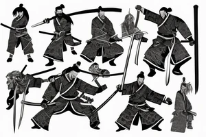 Samurai holding sword tattoo idea