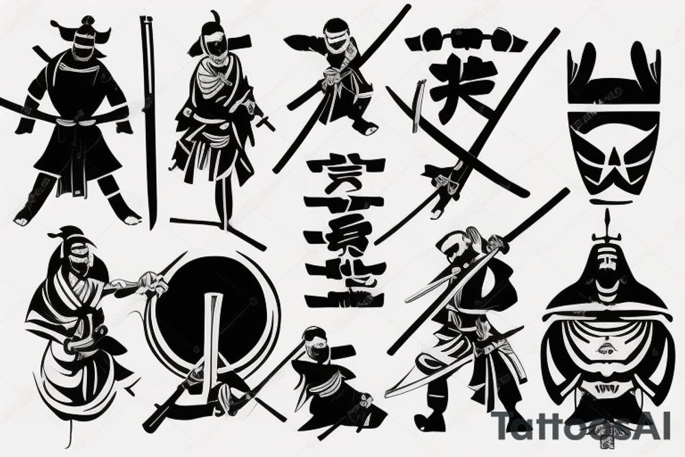 Samurai holding sword tattoo idea