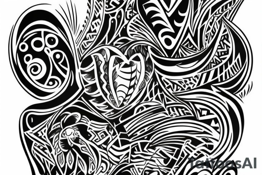 tribal flame representing love tattoo idea