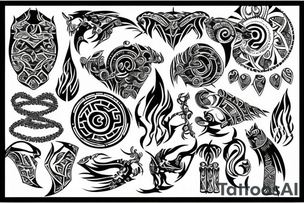 tribal flame representing love tattoo idea